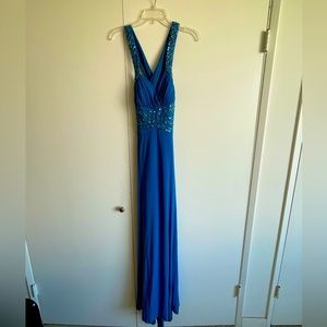 Blue beaded Prom or pageant dress